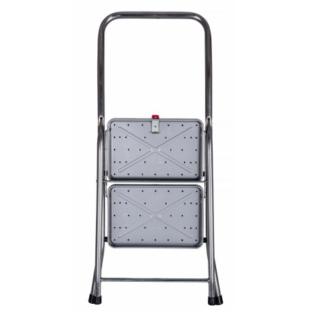 Scala Pieghevole a 2 Scalini Krause 130860 Grigio Argentato Nero/Blu Alluminio