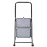 Scala Pieghevole a 2 Scalini Krause 130860 Grigio Argentato Nero/Blu Alluminio
