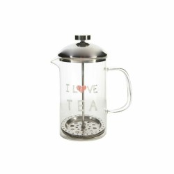 Teiera DKD Home Decor Trasparente Acciaio inossidabile Argento Vetro Borosilicato (18 x 9.5 x 20.5 cm) (1 L)