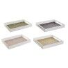 Vassoio DKD Home Decor Verde Senape Marrone scuro Rosa chiaro Legno MDF 40 x 30 x 5 cm (4 Unità)