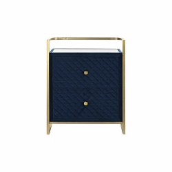 Comodino DKD Home Decor 60 x 35 x 74 cm Cristallo Azzurro Dorato
