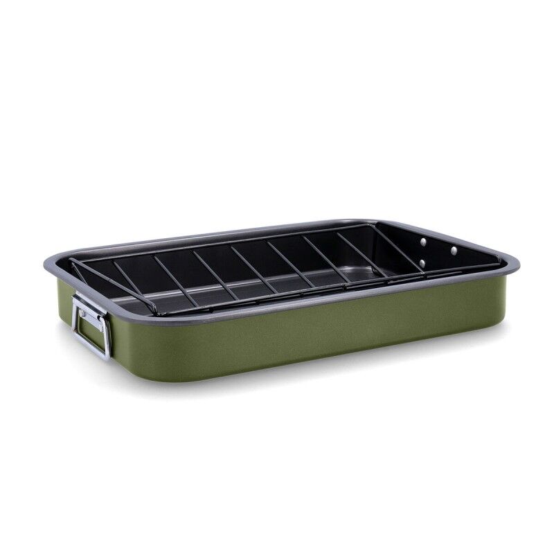 Teglia Quid Naturalia Verde Metallo 42 x 30,5 x 6,3 cm Griglia