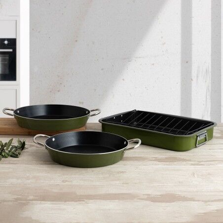 Teglia Quid Naturalia Verde Metallo 42 x 30,5 x 6,3 cm Griglia