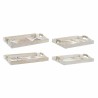 Set di Vassoi DKD Home Decor Bianco Nero Dorato Legno MDF 40 x 30 x 6 cm (2 Unità)