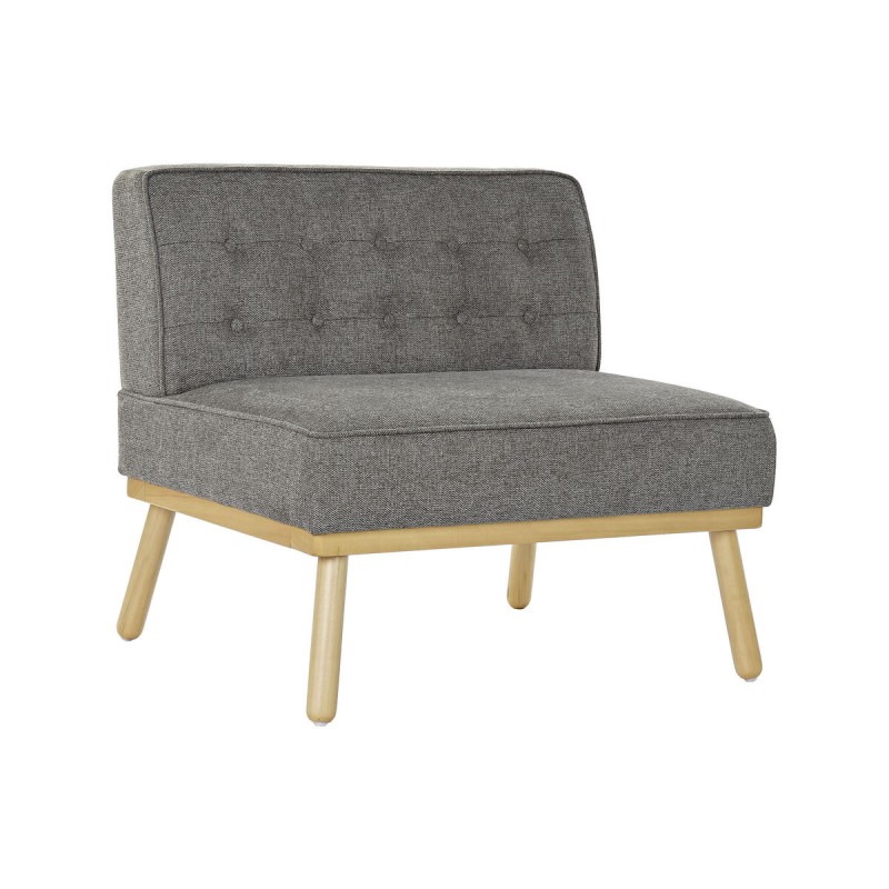 Poltrona DKD Home Decor 80 x 66 x 72 cm Abete Legno Marrone Grigio scuro Poltrona DKD Home Decor 80 x 66 x 72 cm Abete Legno Marrone Grigio scuro