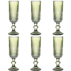 Set di Bicchieri Home ESPRIT Verde Cristallo 6 x 6 x 18,4 cm (6 Unità)