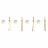Set per Sushi DKD Home Decor Bambù Gres Bianco Naturale Orientale 27,3 x 20,3 x 2,5 cm (12 Unità)
