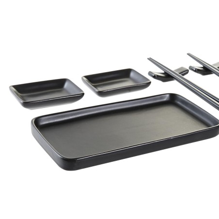 Set per Sushi DKD Home Decor Nero Bambù Gres (31,3 x 19,3 x 2,7 cm)