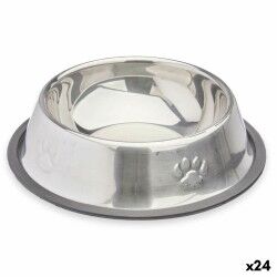 Ciotola per cani Mascow 311 Grigio Argentato Gomma Metallo 35 x 0,03 x 25 cm (24 Unità)