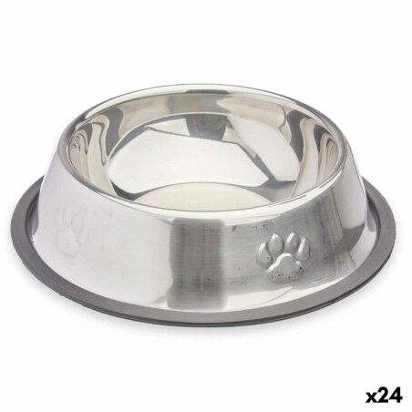 Ciotola per cani Mascow 311 Grigio Argentato Gomma Metallo 35 x 0,03 x 25 cm (24 Unità)
