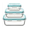 Set di 3 scatole porta pranzo 5five Simply Smart Azzurro Trasparente Cristallo 300 ml 690 ml 1000 L 800 g