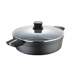 Pentola con Coperchio di Vetro San Ignacio Bistro SG6427 Nero opaco Alluminio fuso Bassa
