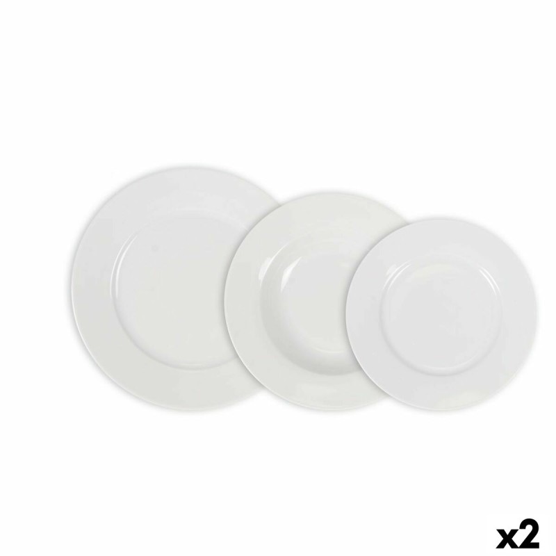 Set di Stoviglie La Mediterránea Aneto Bianco Rotonda 18 Pezzi (2 Unità) Set di Stoviglie La Mediterránea Aneto Bianco Rotonda 18 Pezzi (2 Unità)