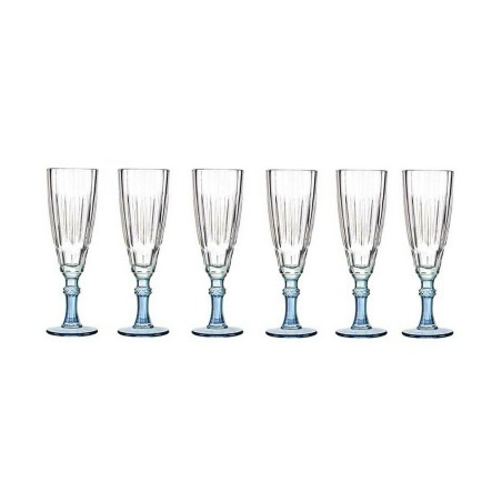 Calice da champagne Vivalto Exotic Azzurro Cristallo 170 ml (6 Unità)