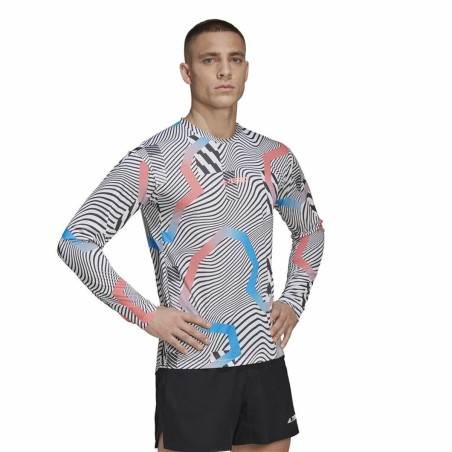 Maglia a Maniche Lunghe Uomo Adidas Terrex Primeblue Trail Bianco