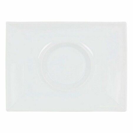 Piatto da pranzo Inde Gourmet Porcellana Bianco 29,5 x 22 x 3 cm (6 Unità)