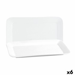 Teglia da Cucina Quid Basic Rettangolare Ceramica Bianco (6 Unità) (31 x 18 cm)