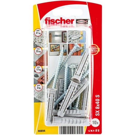 Dadi e viti Fischer Dadi e viti 10 Unità (8 x 40 mm)