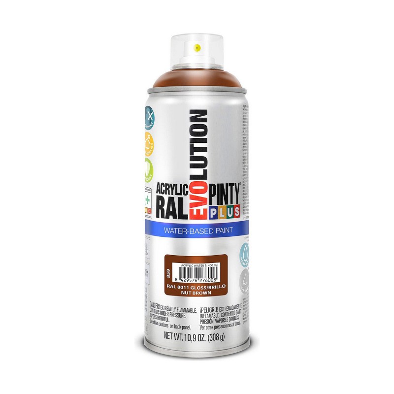 Vernice spray Pintyplus Evolution RAL 8011 Base d'acqua Nut Brown 400 ml Vernice spray Pintyplus Evolution RAL 8011 Base d'acqua Nut Brown 400 ml