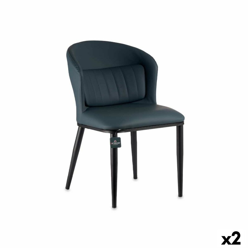 Poltrona Rotondo Azzurro Nero Acciaio 51 x 83,5 x 54 cm (2 Unità) Poltrona Rotondo Azzurro Nero Acciaio 51 x 83,5 x 54 cm (2 Unità)