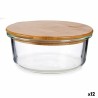 Porta Pranzo Rotondo con Coperchio Vivalto LHB-HR-620F Bambù 15 x 6,5 x 15 cm (12 Unità)