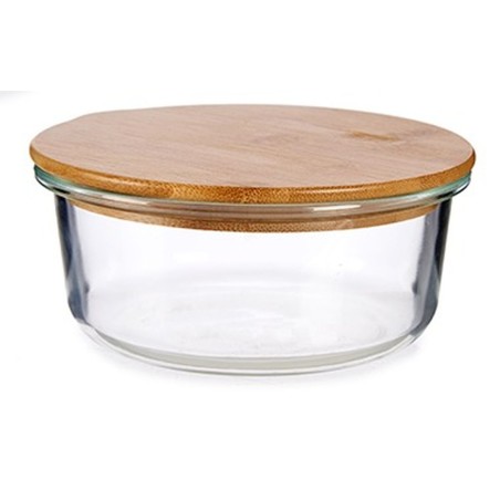Porta Pranzo Rotondo con Coperchio Vivalto LHB-HR-620F Bambù 15 x 6,5 x 15 cm (12 Unità)