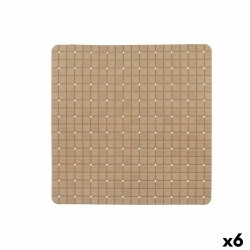 Tappetino Antiscivolo da Doccia Berilo BM509S - 316 Beige PVC 50,3 x 50,3 x 0,7 cm Quadri (6 Unità)