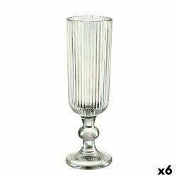 Calice da champagne Vivalto OCT-DK80006C Verde Vetro 160 ml Righe (6 Unità)