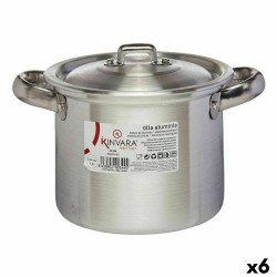 Pentola con Coperchio Kinvara 100030 Argentato Alluminio Ø 14 cm (6 Unità)