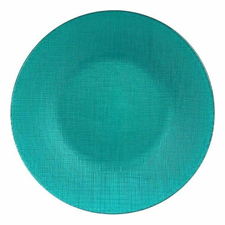 Piatto da pranzo Vivalto 323928P Turchese Vetro 27,5 x 2 x 27,5 cm (6 Unità)