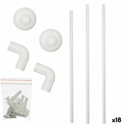 Asta doccia Berilo B0769 Bianco Alluminio 90 x 90 cm Tenda da Doccia (18 Unità)