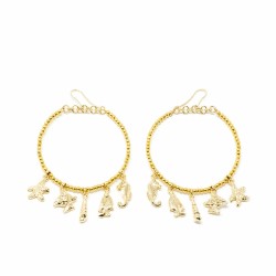 Orecchini Donna Shabama Formentor Ottone bagnato in oro 6 cm