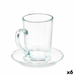 Tazza con Piatto Vivalto 41089 Trasparente Vetro 200 ml (6 Unità)
