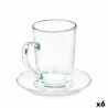 Tazza con Piatto Vivalto 41089 Trasparente Vetro 200 ml (6 Unità)