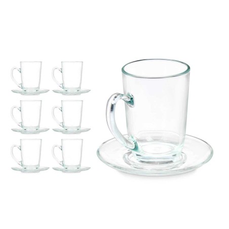Tazza con Piatto Vivalto 41089 Trasparente Vetro 200 ml (6 Unità)