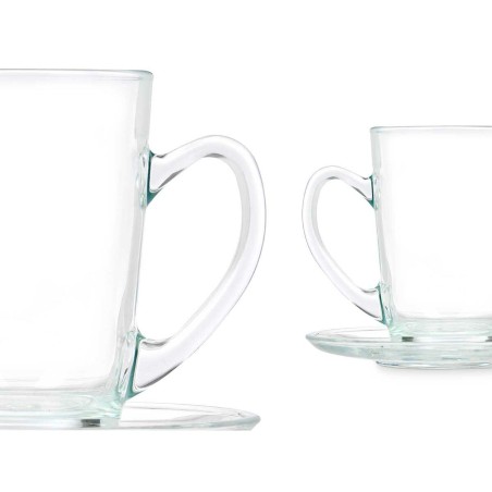 Tazza con Piatto Vivalto 41089 Trasparente Vetro 200 ml (6 Unità)