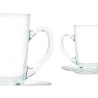 Tazza con Piatto Vivalto 41089 Trasparente Vetro 200 ml (6 Unità)