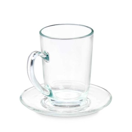 Tazza con Piatto Vivalto 41089 Trasparente Vetro 200 ml (6 Unità)