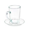 Tazza con Piatto Vivalto 41089 Trasparente Vetro 200 ml (6 Unità)