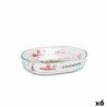 Pirofila da Forno Quttin   Vetro Ovale 600 ml 17,6 x 12,7 x 4 cm (6 Unità)