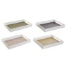 Vassoio DKD Home Decor Verde Senape Marrone scuro Rosa chiaro Legno MDF 40 x 30 x 5 cm (4 Unità)