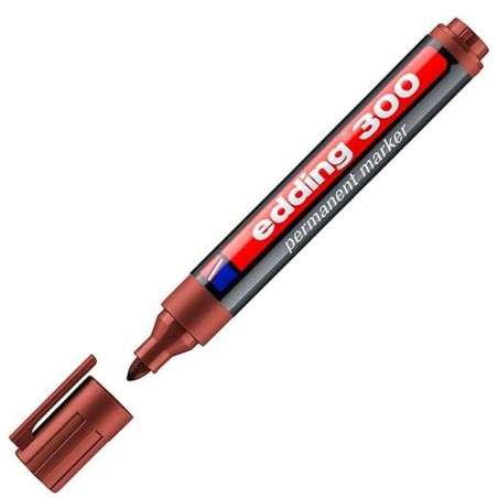 Marcatore permanente Edding 300 Marrone (10 Unità)