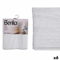Telo da bagno Berilo 89677 Bianco 80 % cotone 20 % Poliestere 50 x 90 cm (6 Unità)