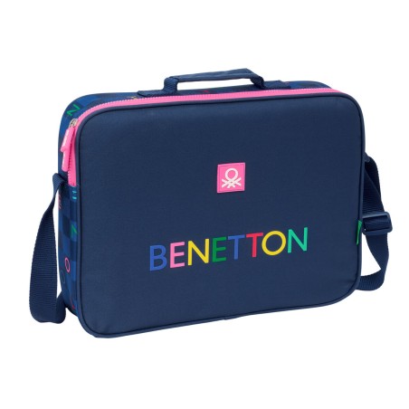 Zaino Scuola Benetton Damero Blu Marino 38 x 28 x 6 cm