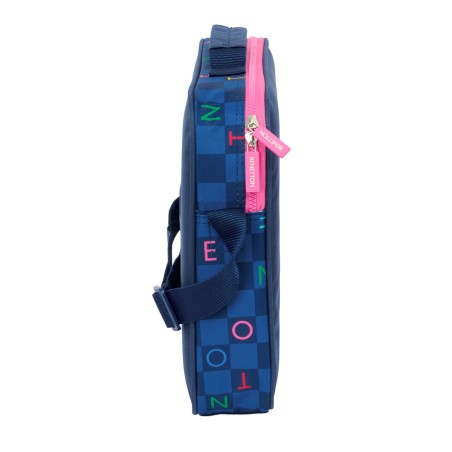 Zaino Scuola Benetton Damero Blu Marino 38 x 28 x 6 cm