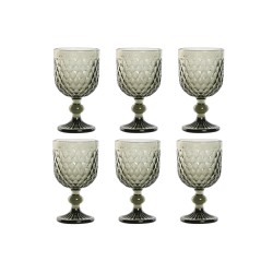 Set di Bicchieri Home ESPRIT Grigio Cristallo 240 ml (6 Unità)