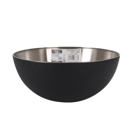 Insalatiera Quttin   Nero Argentato 29 x 12 cm Acciaio (4 Unità)