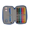 Astuccio Doppio F.C. Barcelona Azzurro Rosso Granato 12.5 x 19.5 x 4 cm (28 Pezzi)
