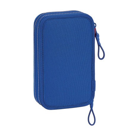 Astuccio Doppio F.C. Barcelona Azzurro Rosso Granato 12.5 x 19.5 x 4 cm (28 Pezzi)