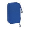 Astuccio Doppio F.C. Barcelona Azzurro Rosso Granato 12.5 x 19.5 x 4 cm (28 Pezzi)